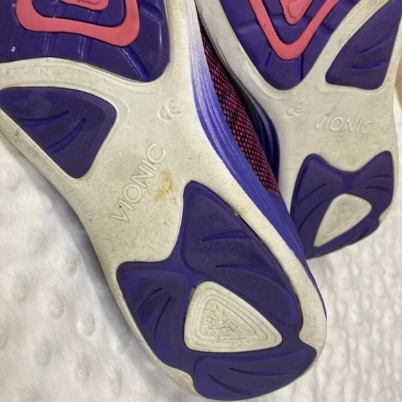 Vionic Adley Pink Purple Lace Up Fabric Athletic Shoes - Picture 10 of 12
